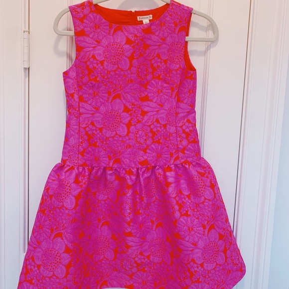 ❣️BNWT❣️GIRLS CREWCUTS/JCREW GIRLS PINK RED DROP WAIST FLORAL FANCY DRESS💕G12 - Picture 2 of 11